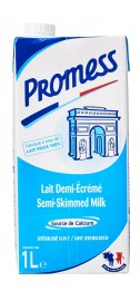 Promess Fresh UHT French Milk - Semi-Skimmed / Low Fat (1L)
