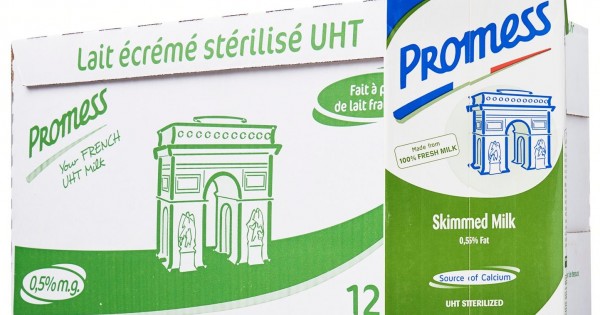 Promess Fresh UHT French Milk - Skimmed (1L) - Carton